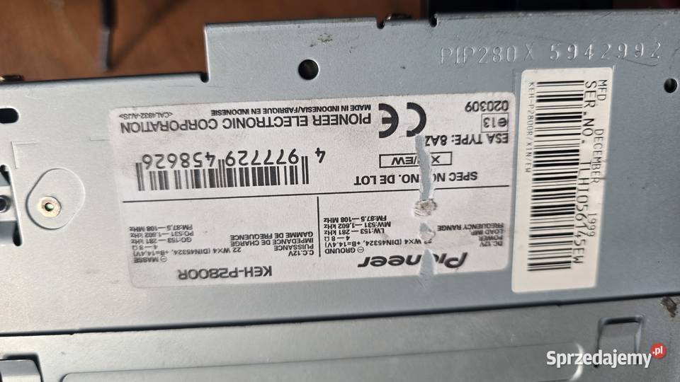 Radio Kaseta Pioneer Sosnowiec