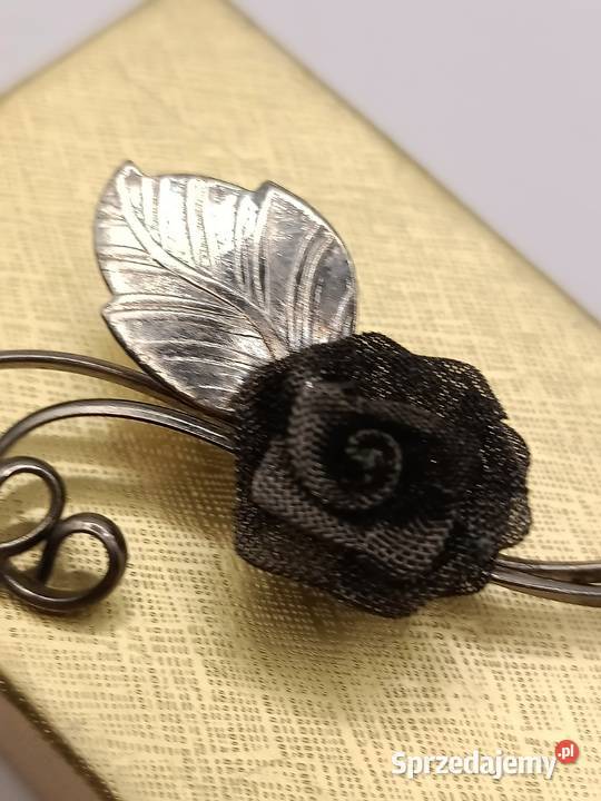 BIŻUTERIA BROSZKA PIĘKNA CZARNA RÓŻA sprzedam