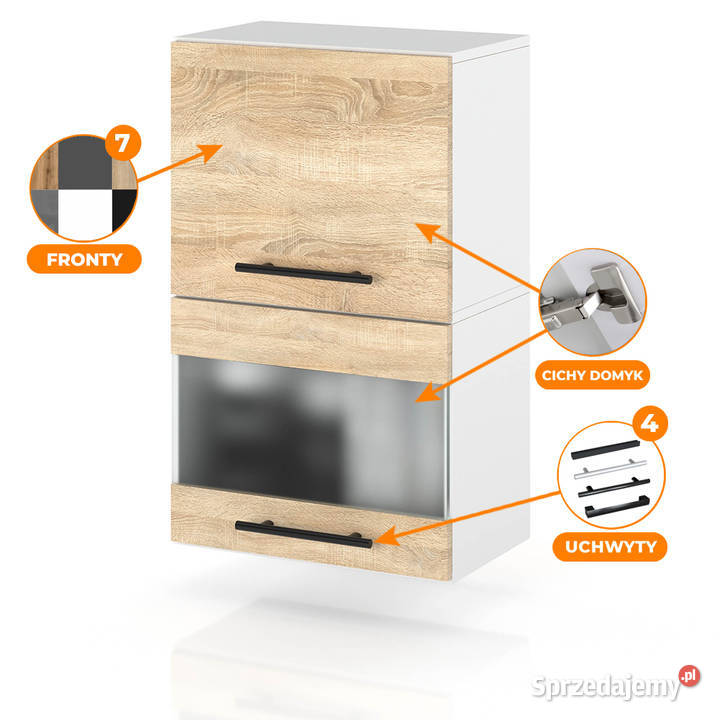 szafka kuchenna wisząca witryna przeszklona 72cm Elbląg