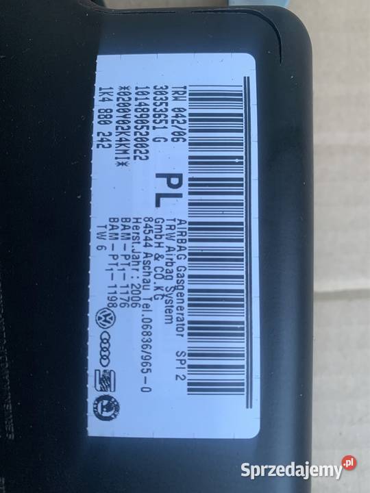 airbag poduszka fotela lewy prawy vw golf 5 V Szczecin