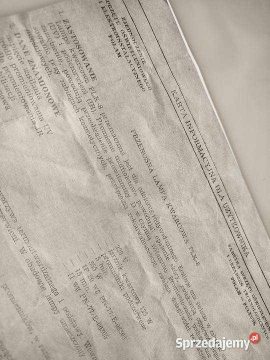 Lampa kwarcowa POLAMP PLK8 Pozostałe Zgierz sprzedam