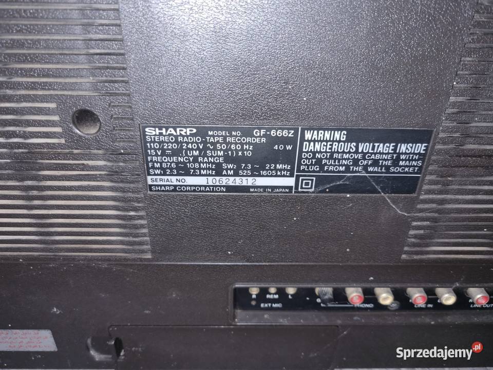 radiomagnetofon SHARP GF666 lubuskie