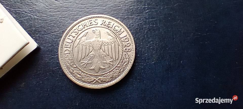 Stare monety 50 fenig 1928 A Niemcy Numizmatyka Lesko sprzedam