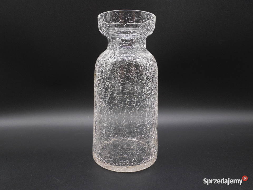 Vintage wazon ze spękanego szkła CRACKLE GLASS Raszków