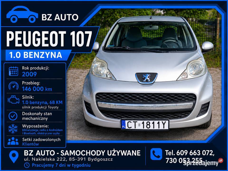 Peugeot 107 2009 10 benzyna silnik toyoty sprzedam