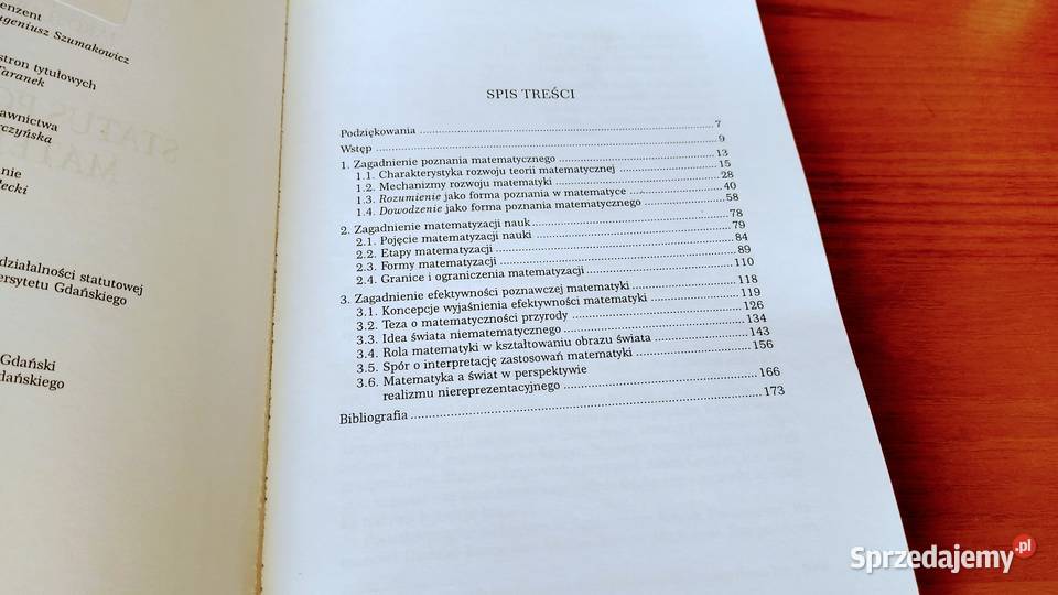 Status poznawczy matematyki Jarosław Mrozek Gdańsk sprzedam