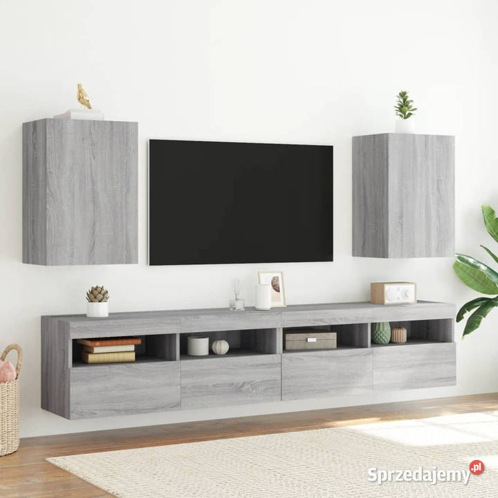 Ścienna szafka TV szary dąb sonoma 405x30x60 Warszawa