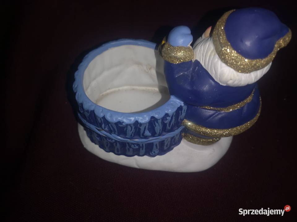 Mikołaj z dzwonkiem pojemnik odcienie błękitu Gdańsk