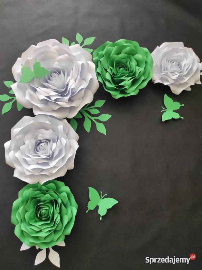 Róże z papieru 3D Kompozycje kwiatowe Lądek