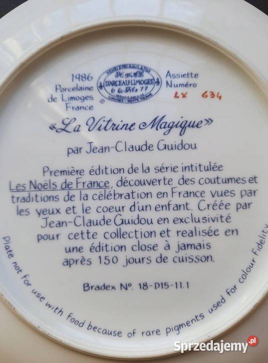 PORCELANA LOMOGES JEAN CLAUDEGUIDOU TALERZ