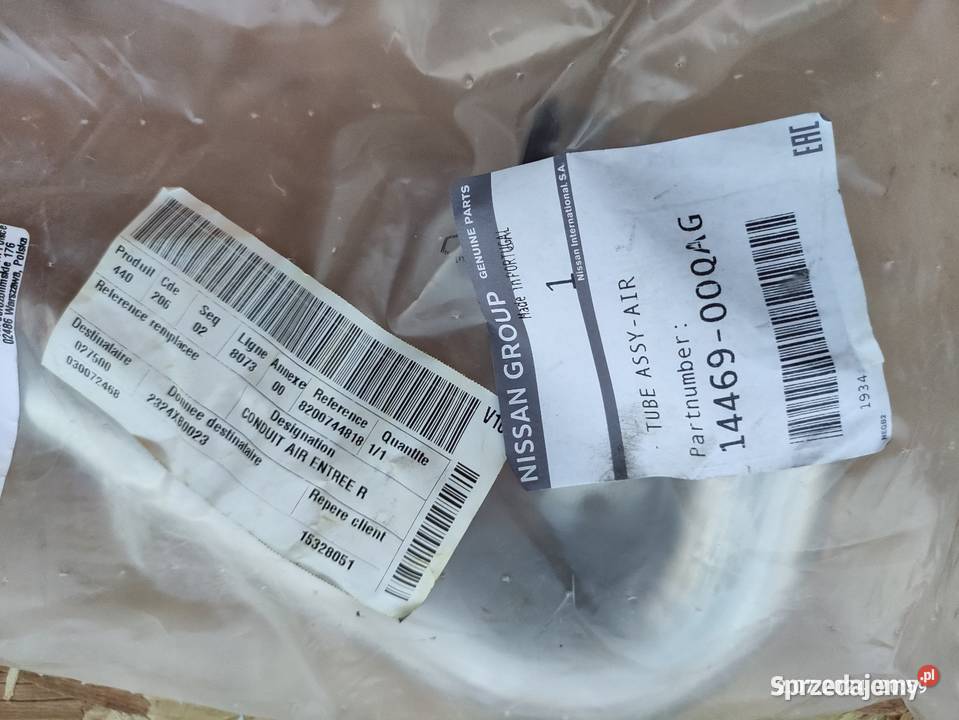 EGR Przewód powietrza 1446900QAG 15 K9K Nissan Brzesko sprzedam