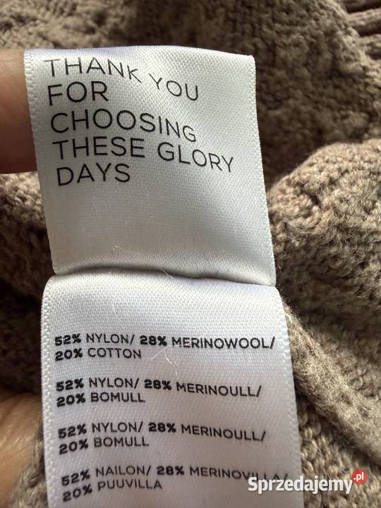 Sweter These Glory Days Scandinavia taupe Wkładane przez głowę  małopolskie