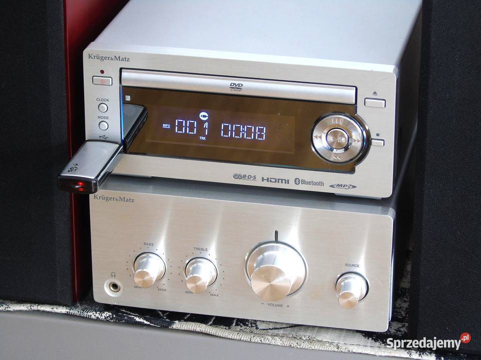 Wieża Kruger matz 1584 pilot USB mp3 BT CD RDS Wieże i miniwieże Elektronika Jasło
