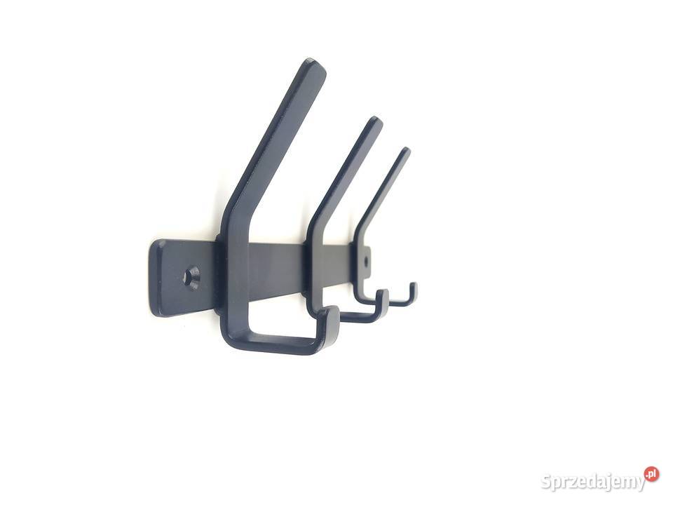 Wieszak ścienny podwójny metalowy na ubrania 30 czarny Kraków