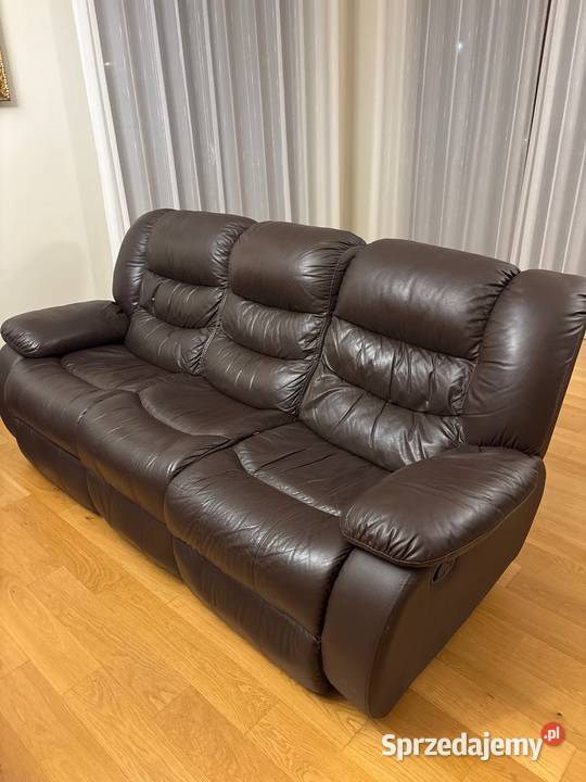 Komplet wypoczynkowy skóra sofa 32 łódzkie Łódź