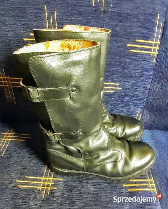 Wysokie czarne buty skórzane npna motocykl quad skóra Pruszków