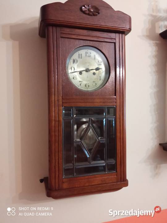 Zegar ścienny Gustav Becker grawerowana szyba