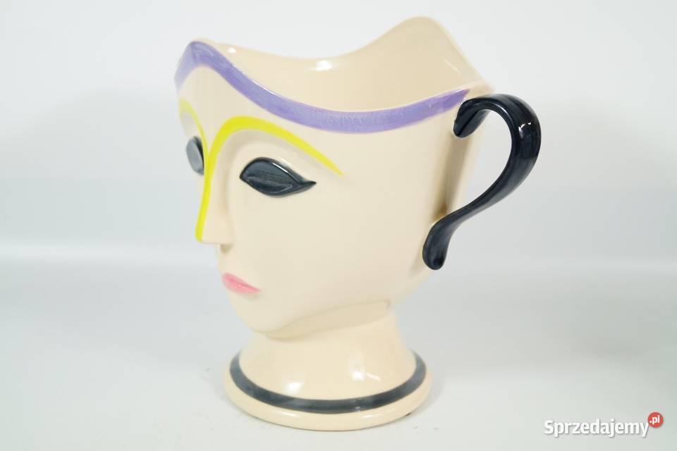 Porcelanowy wazon żardiniera Vallauris 1960 wielkopolskie Gizałki