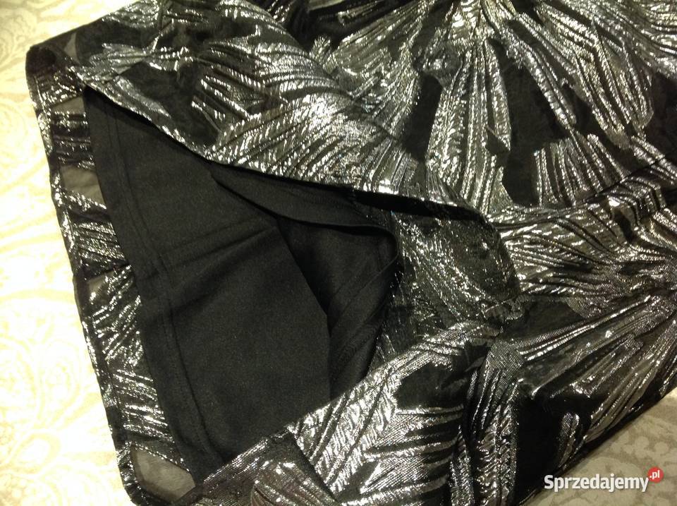 Srebrna Efektowna Sukienka Damska GINA TRICOT 36 Nowa Sól