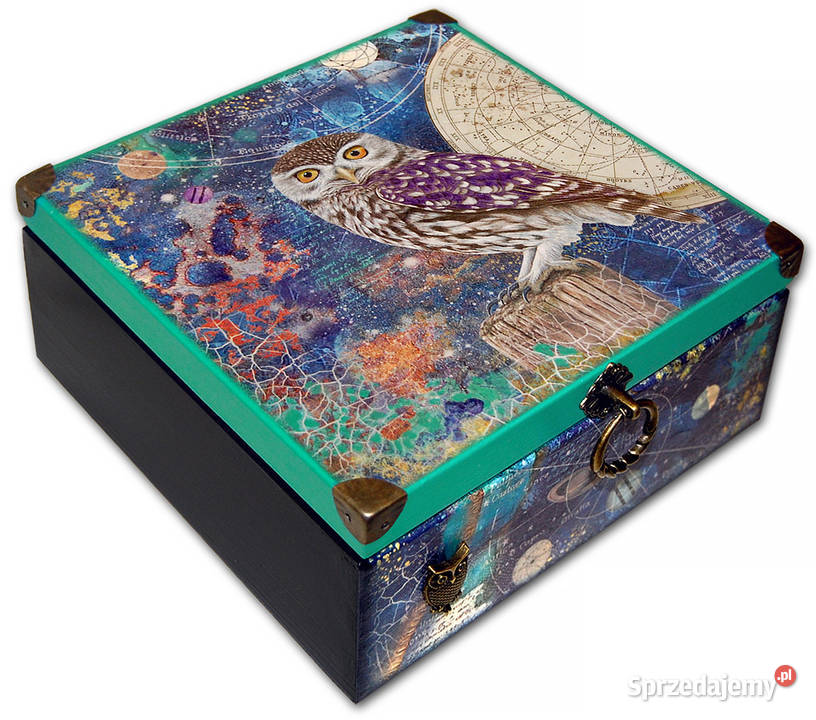 SZKATUŁKA pudełko drewniane Astrology Owl Bydgoszcz