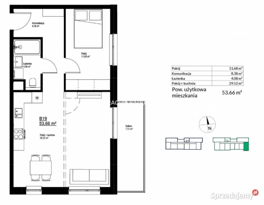 Mieszkanie Kraków 5366m2 2pok