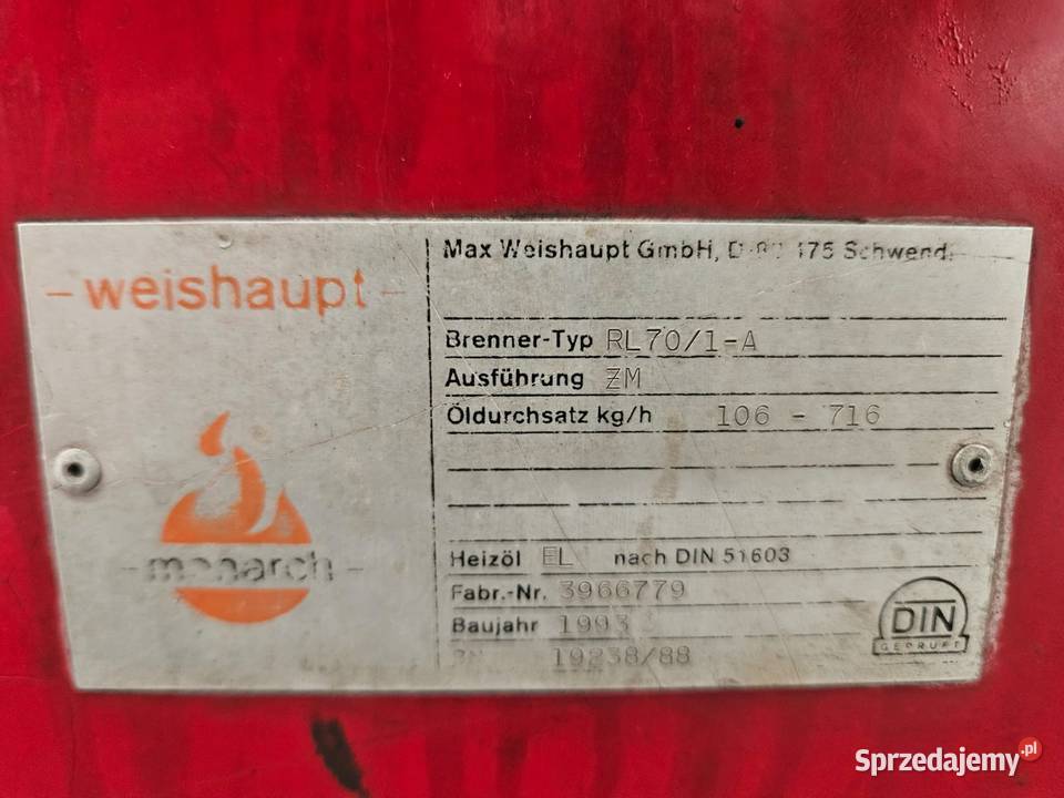 Palnik Weishaupt RL701A Krotoszyn