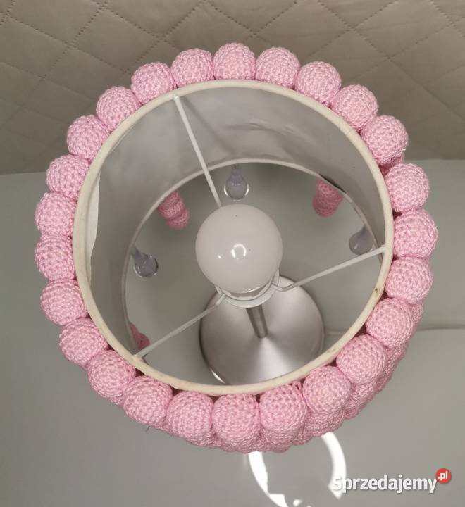 Lampa stołowa wełniane kuleczki RÓŻ Trzcianka