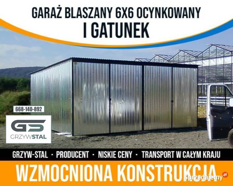 Garaż Blaszany Jednospadowy Garaże Blaszane blacha Przasnysz