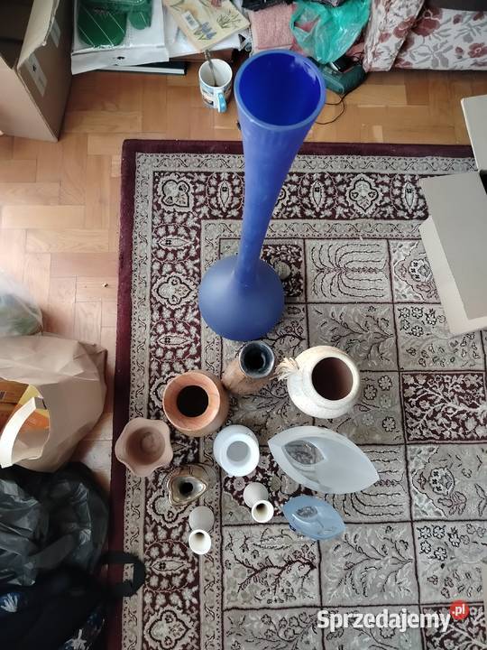 Stary wysoki wazon podłogowy FLET kobalt