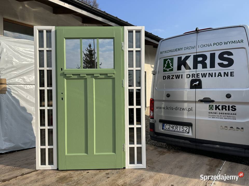 Drzwi zewnętrzne drewniane 160x208 AMERYKAŃSKIE Łódź sprzedam