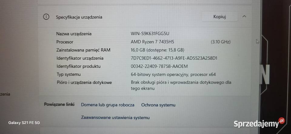 Laptop Gamingowy Asus Tuf A15 Boniewo