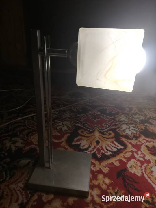 Lampa metalowa szklany abażur masywna Koluszki