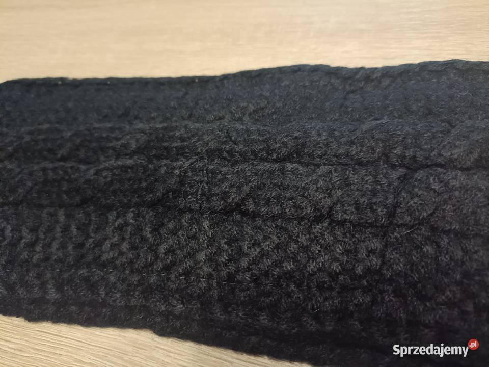 Ciepła opaska damska jesienna na uszy czarna Kwidzyn