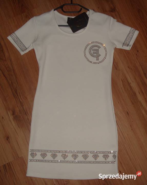 śmietankowa sukienka CHERLIZE FASHION ozdobne Rozmiar 40(L) Rawicz