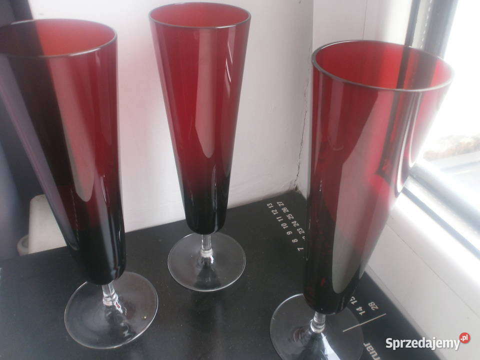Szampanki 3 sztuki szklane
