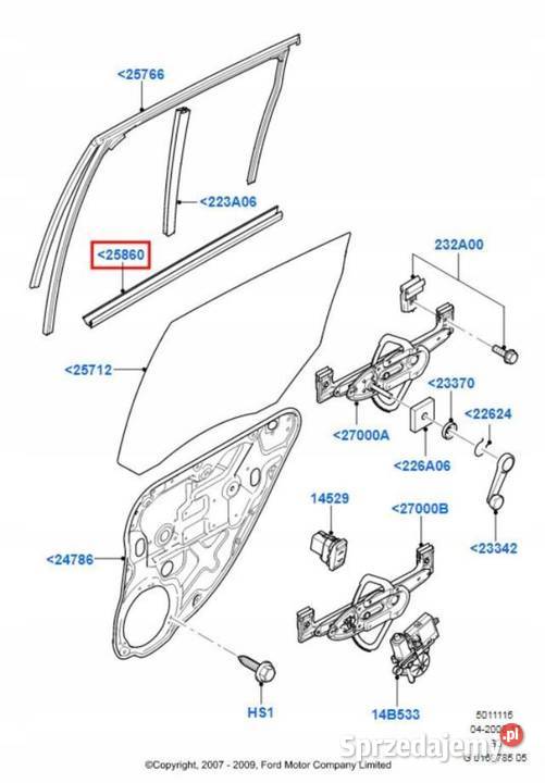 LISTWA ZGARNIAJĄCA PRAWY PRZÓD FORD KUGA C