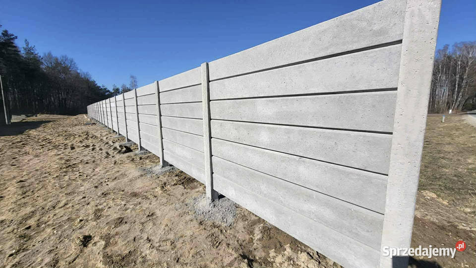 Nowoczesny Styl Ogrodzenia Betonowego Grafit Nisko