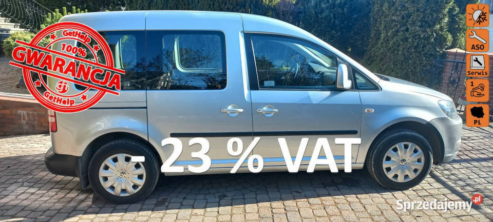 Volkswagen Caddy 162 netto FV23 Salon Polska 20 pomorskie Gdańsk sprzedam