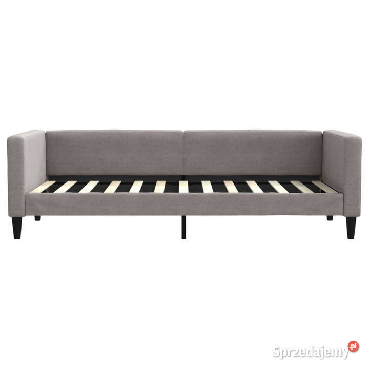 Sofa z materacem do spania kolor taupe tkanina