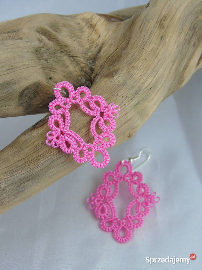 Kolczyki koronkoweróżne wzory kolory małopolskie Wiśniowa