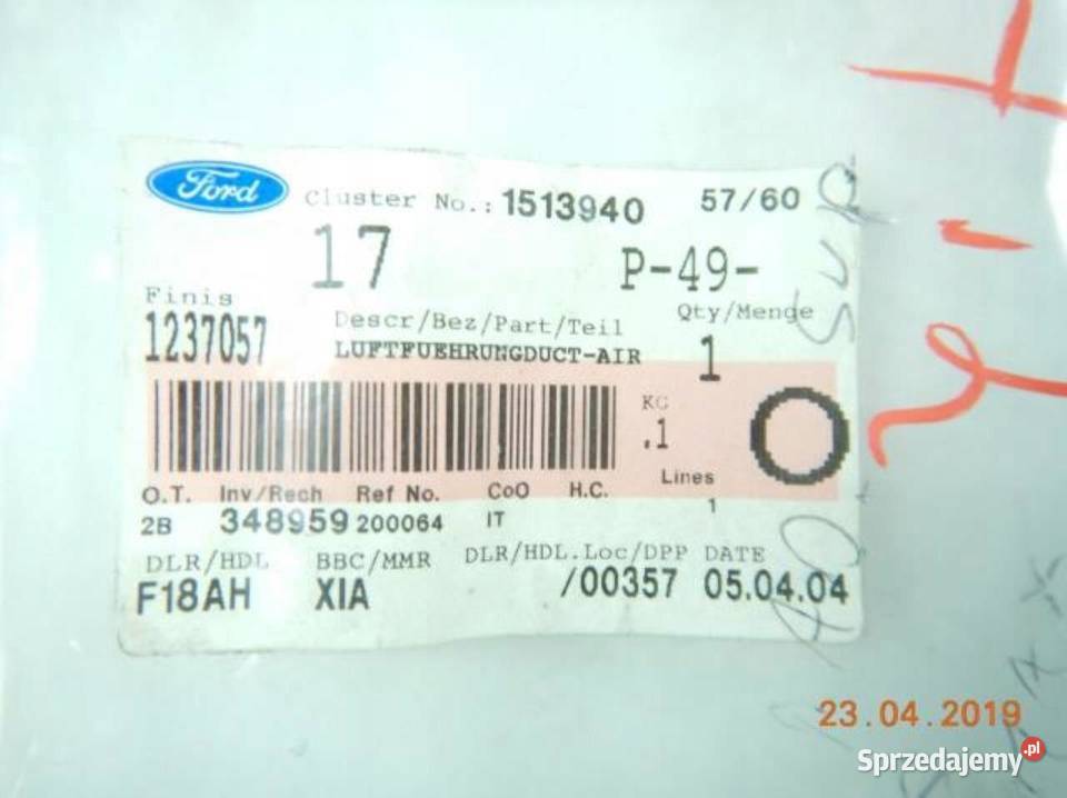 KIEROWNICA ŁAPACZ POWIETRZA GÓRNY FORD FOCUS lubelskie