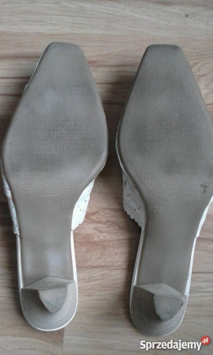 Buty skórzane damskie letnie na obcasie rozmiar