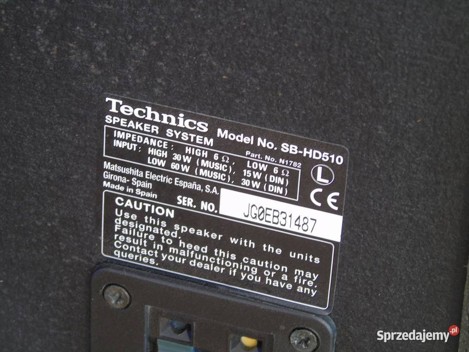 Świetne kolumny Technics SBHD510 sprawne i ładne podkarpackie Jasło
