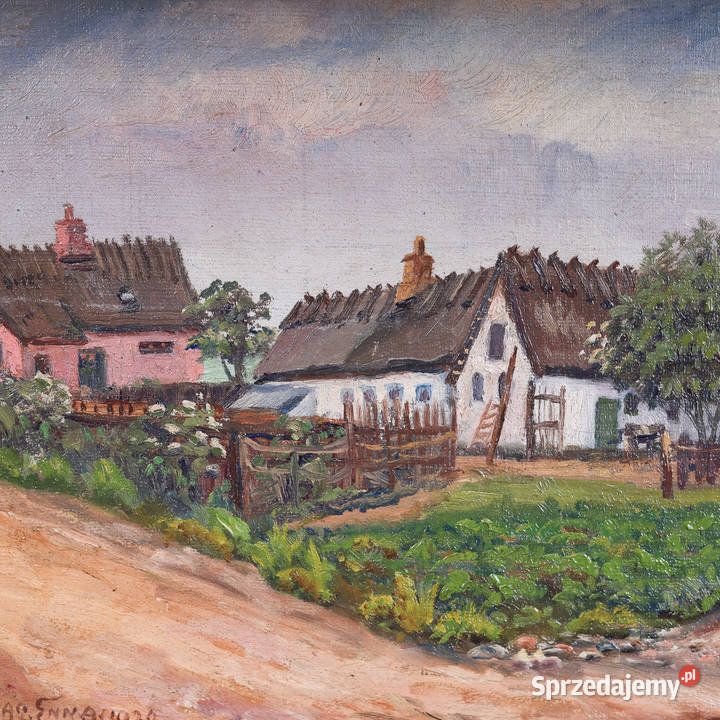 ARTexpert Obraz Olejny Sielski Krajobraz Wiejski Dobrzany
