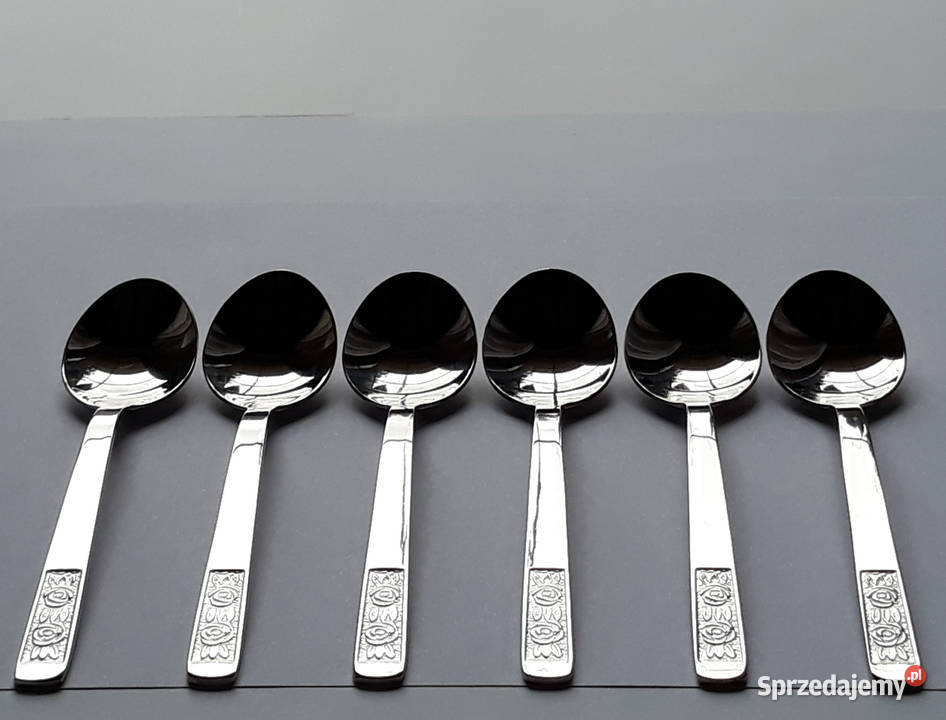 Łyżeczki do herbaty 1 RÓŻE Gerlach sztućce PRL śląskie