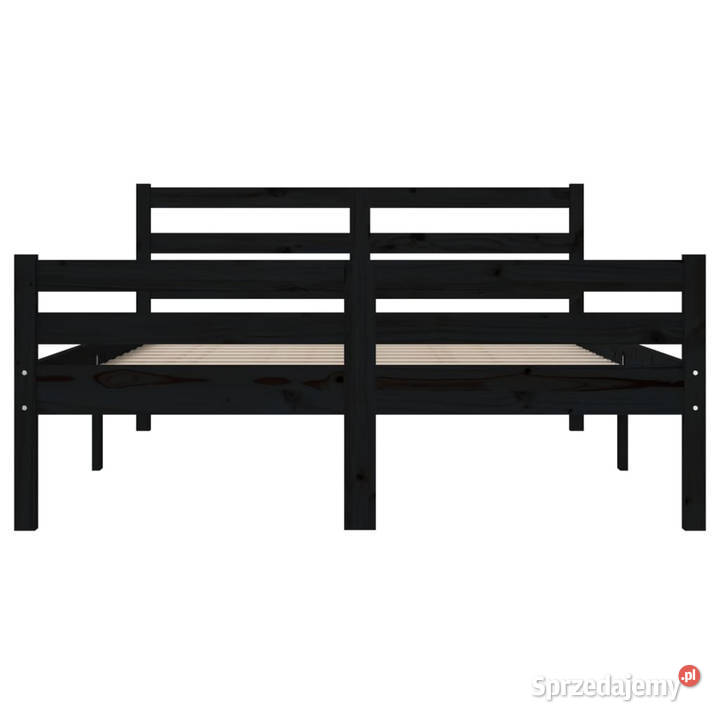 Rama łóżka czarna lite drewno 140 x 190 WM814803 Warszawa