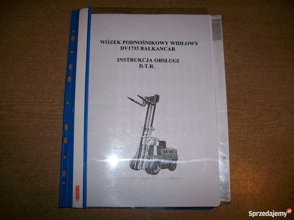 DTR z katalogiem części wózka widłowego DV1733 Balkancar.