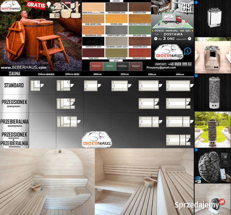SAUNA Ogrodowa 200 MINI DWUpoziomowa Beczka 500L Nowy Targ