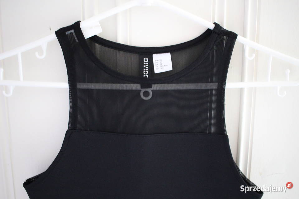 czarny top hm xs 34 siatka siateczka bluzka H&M
