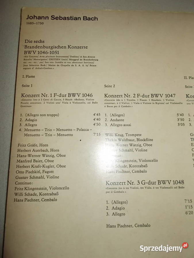 LPBach Koncerty Brandenburskie winyl album wielkopolskie Poznań